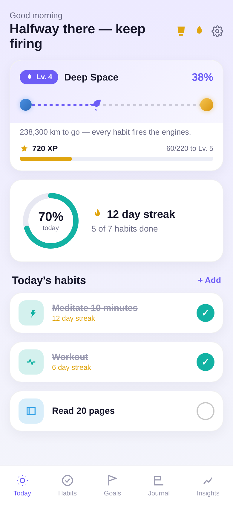 Improve Me To The Moon — daily cockpit